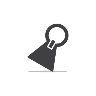 güç düğmesi anahtar deliği şekli kilidini logo vektör