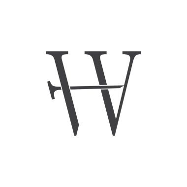 harfleri hv h4 basit logo vektör