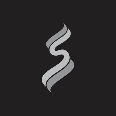 mektup s basit şerit eğrisi logo vektör