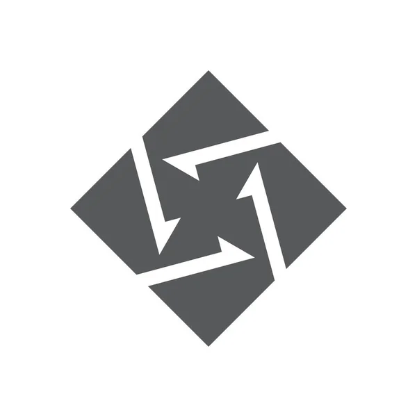 Kare Daire Okları Basit Logo — Stok Vektör