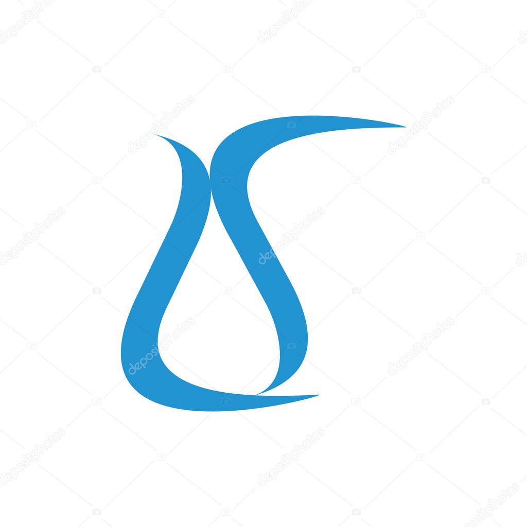 Letters ls simple curves logo vector