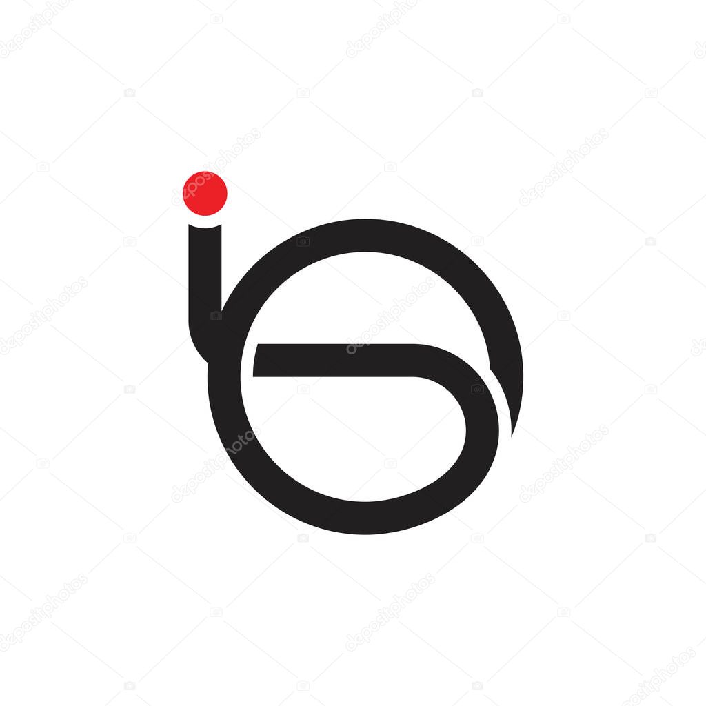 letters ig circle geometric line logo vector