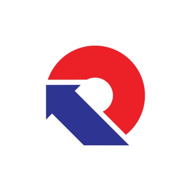 Soyut mektupları o daire geometrik logo vektör yukarı ok