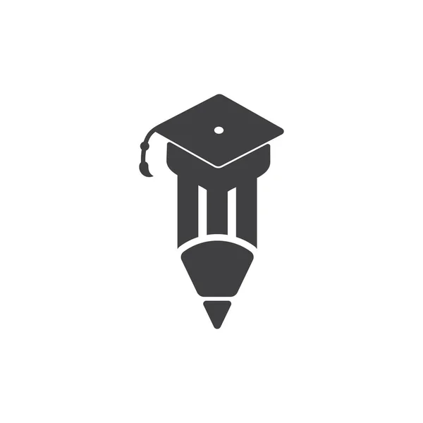 Pencil Graduation Hat Education Logo — Stock Vector