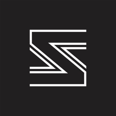 s harfi kare geometrik okları logo vektör satırları