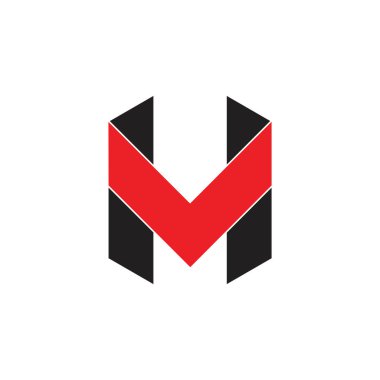 harfler mv basit geometrik logo vektör