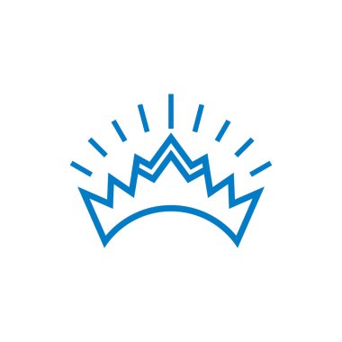 Parlatıcı taç ince çizgiler Sanat logo vektör