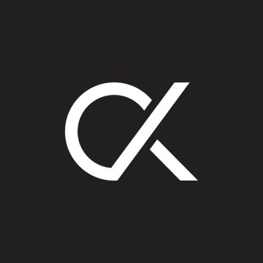 harfler ck daire geometrik çizgi logo vektör