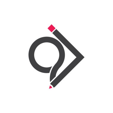 harfler IQ kalem tasarım logo vektör