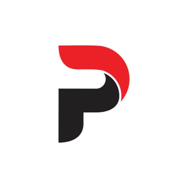 mektup p basit eğrileri 3d logo vektör