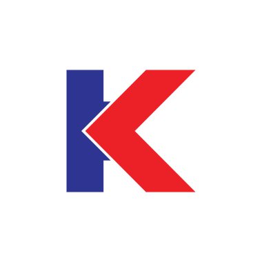 mektup k basit geometrik ok logo vektör