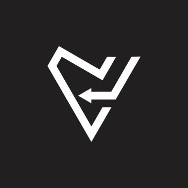 mektup üçgen okları geometrik çizgi logo vektör