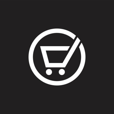 alışveriş sepeti basit logo vektör soyut harf d