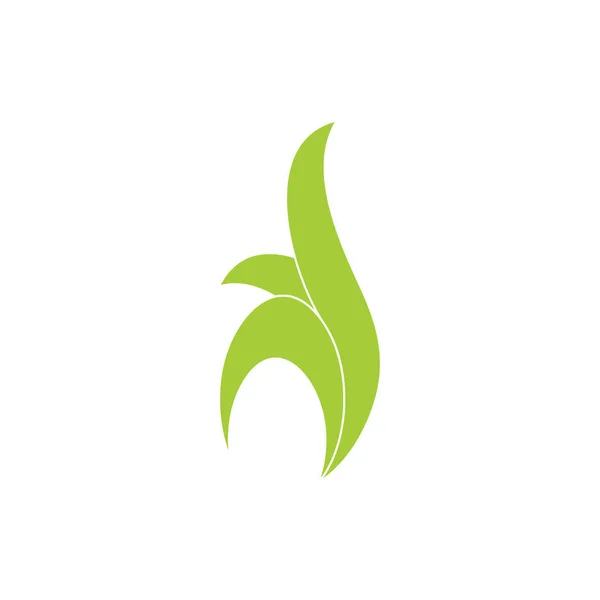 Simples Curvas Verde Logotipo Planta Para Vector Marca Natural — Vector de stock