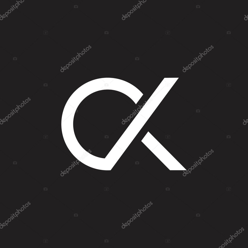 Letters ck circle geometric line logo vector