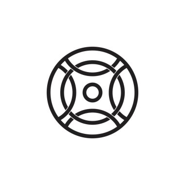 Daire bağlantılı geometrik çizgi logo vektör
