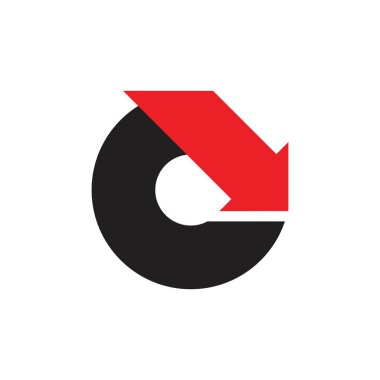 harfi c aşağı ok daire geometrik logo vektör