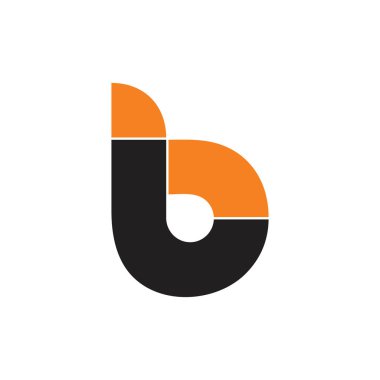 soyut mektup b basit eğrileri geometrik logo vektör