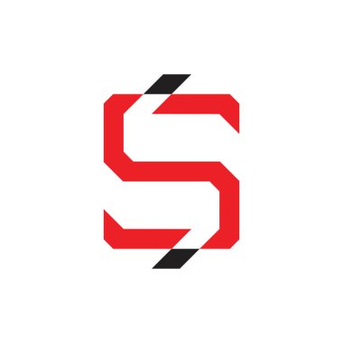 mektup s basit geometrik çizgi logo vektör