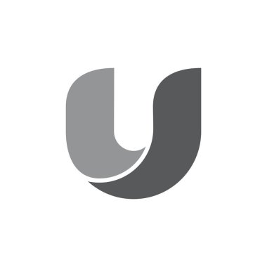 harf u basit 3d logo eğrileri