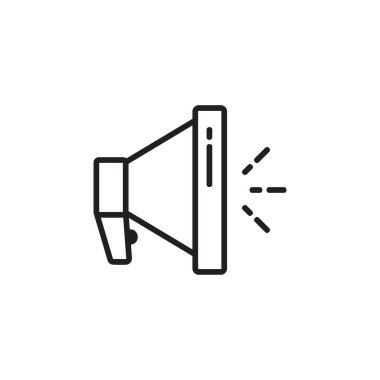 megafon hoparlör ince çizgi simge vektör