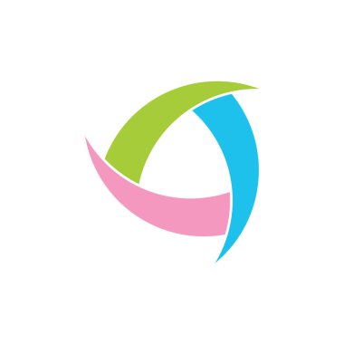 Daire eğrileri renkli nesne logo bağlanmak