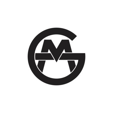 harfler gm bağlantılı monogram logo vektör