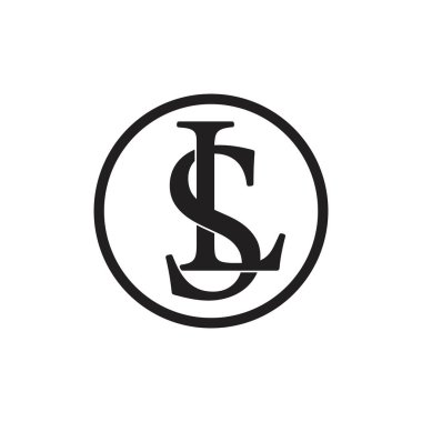 harfler sl bağlantılı daire logo vektör