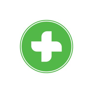 basit eğrileri artı tıbbi logo vektör