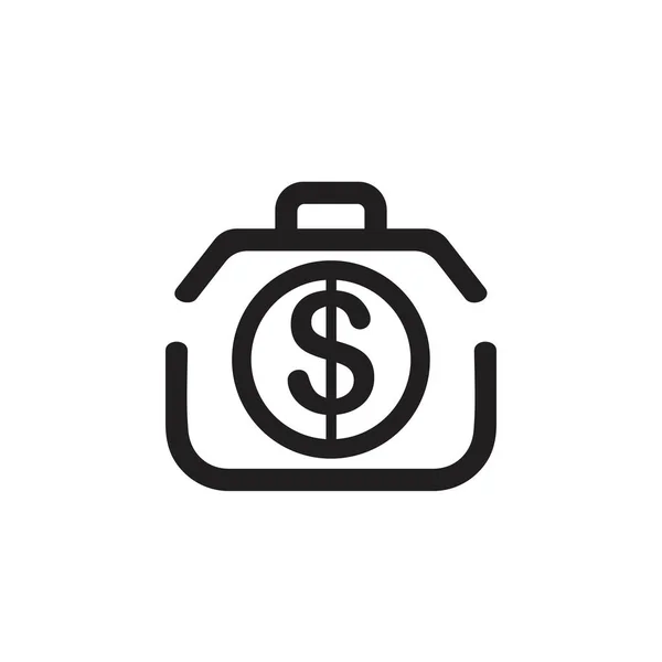 Werkmap Geld Dollar Symbool Vector — Stockvector