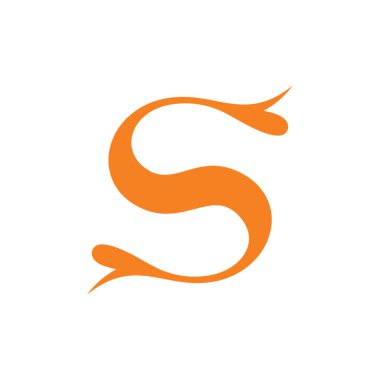 mektup s eğrileri dalgalı tasarım logo vektör