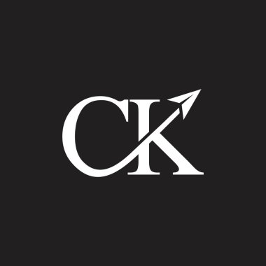 harfler ck hareket sinek ok logo vektör