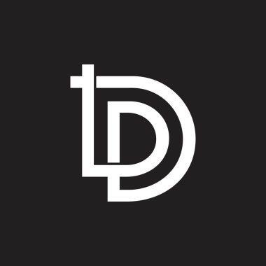 harfler pd bağlantılı örtüşen logo vektör