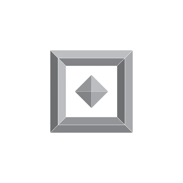 正方形のシンプルなデザインのロゴの 3d ベクトル — ストックベクタ