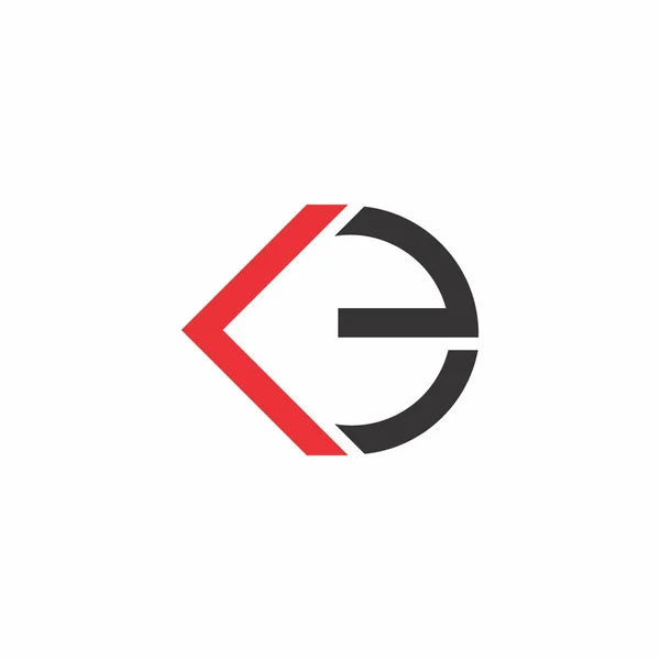 Buchstaben ke einfacher geometrischer Logo-Vektor — Stockvektor