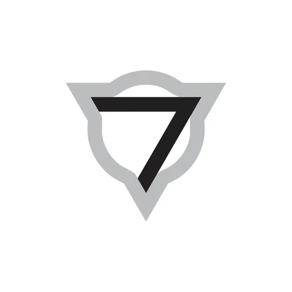 Número 7 triângulo de seta geométrica logotipo vetor —  Vetores de Stock