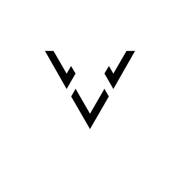 Letter v simple geometric arrow line logo — Stock Vector