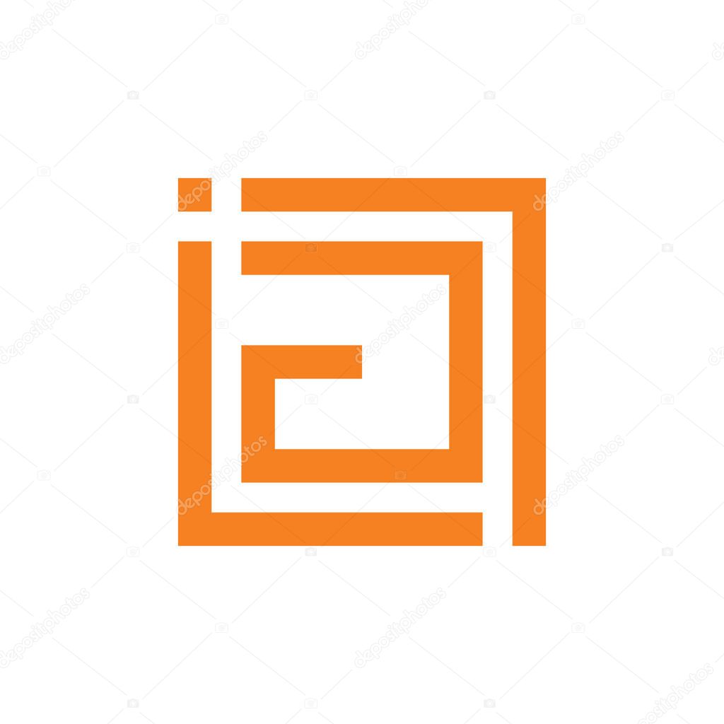 Abstract letters ia geometric square logo vector