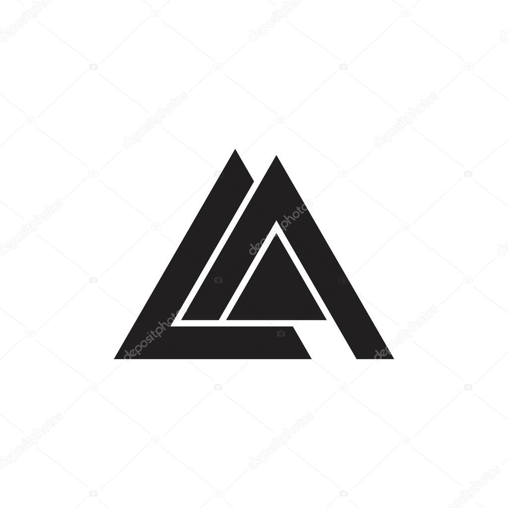 Letter la triangle geometric logo vector