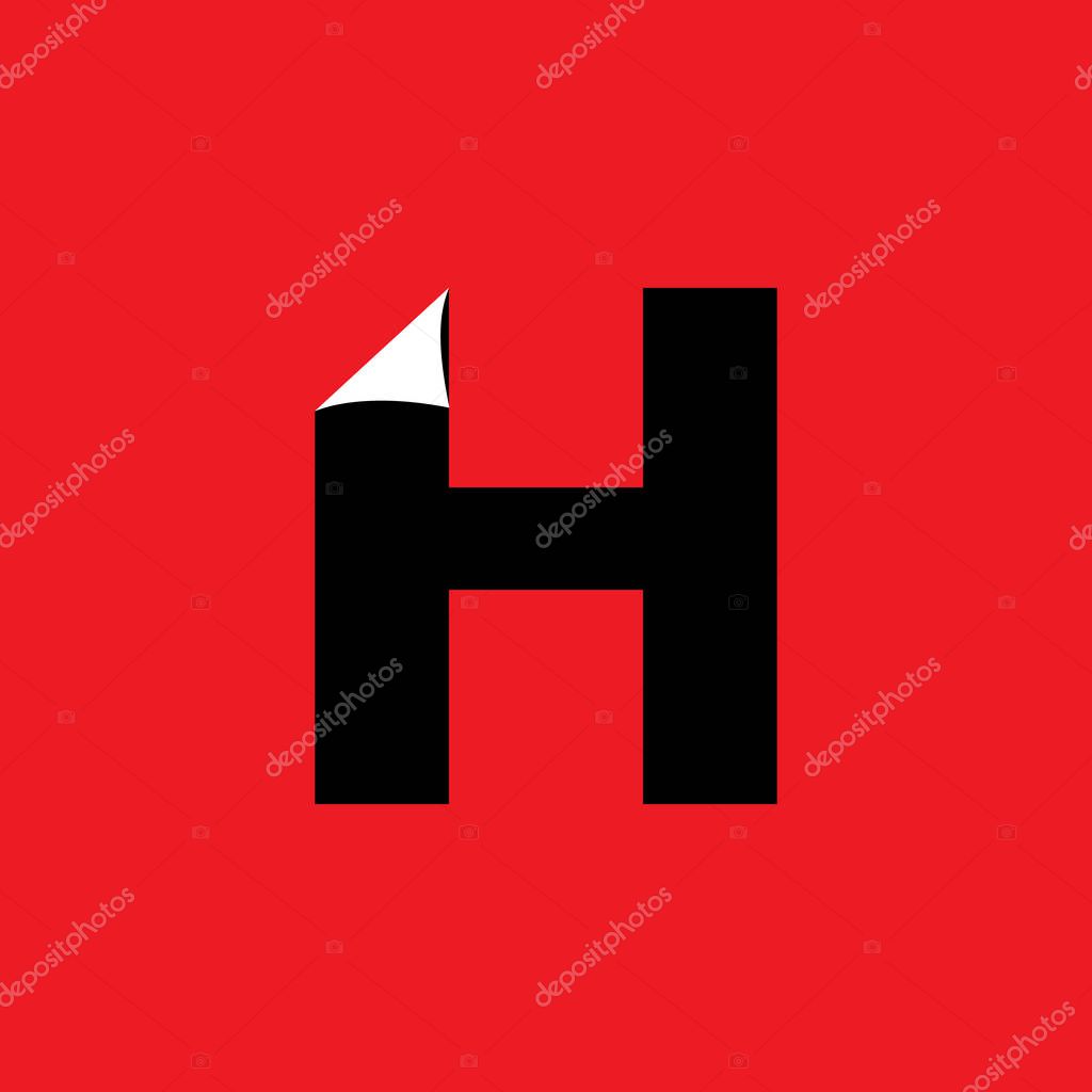 Letter h paper design logo vector