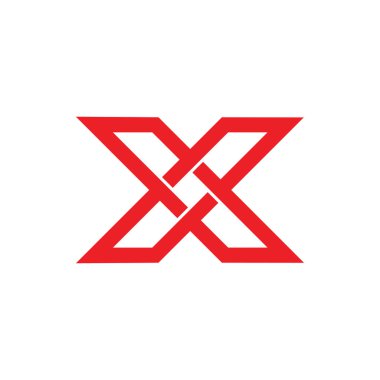 bağlantılı çizgi basit geometrik logo x harfleri