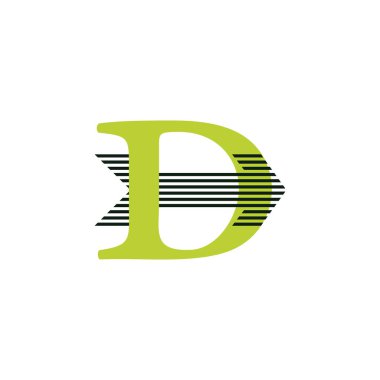 d hızlı ok logo vektör mektup