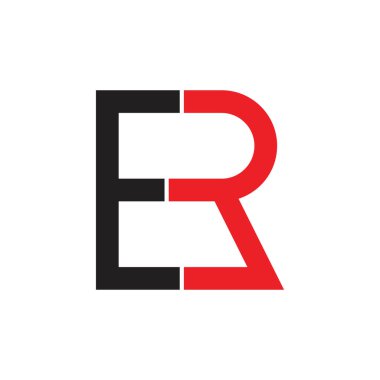 Er bağlantılı harfleri geometrik logo vektör