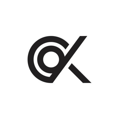 harfler ck daire geometrik çizgi logo vektör