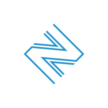 Zn mektup kare geometrik çizgiler okları logo vektör