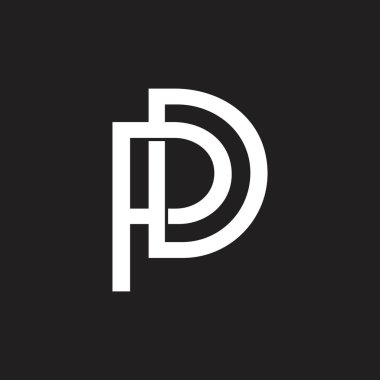 harfler pd bağlantılı örtüşen logo vektör