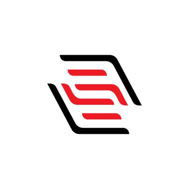 soyut s line geometrik kare logo harfleri