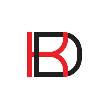 harfler kd basit bağlantılı satır logosu