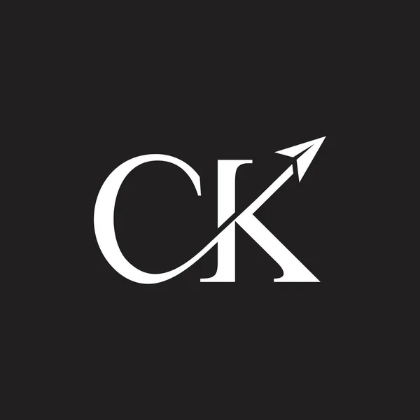 Логотип букв ck стрелки — стоковый вектор