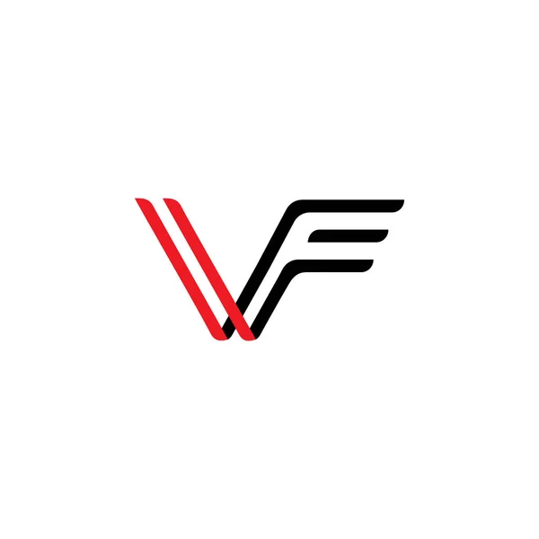 Letras vf asas simples logotipo vetor — Vetor de Stock